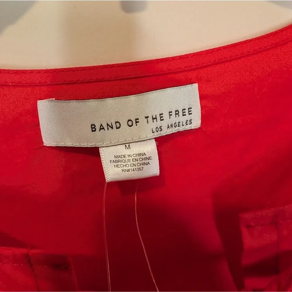 Band of the Free Red Mini Dress 100% Cotton – Size M (Flame Scarlet)